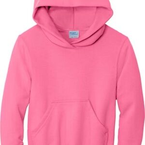Port Company Youth Core Fleece Pullover Hoodie - Neon Pink Size Large